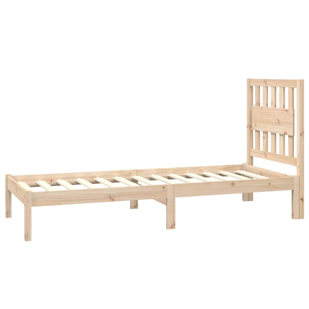 vidaXL Bed Frame without Mattress Solid Wood Small Single - Brown - 195.5 x 80.5 x 31 cm