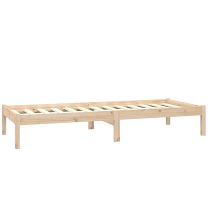 vidaXL Bed Frame without Mattress Solid Wood Small Single - Brown - 195.5 x 80.5 x 31 cm