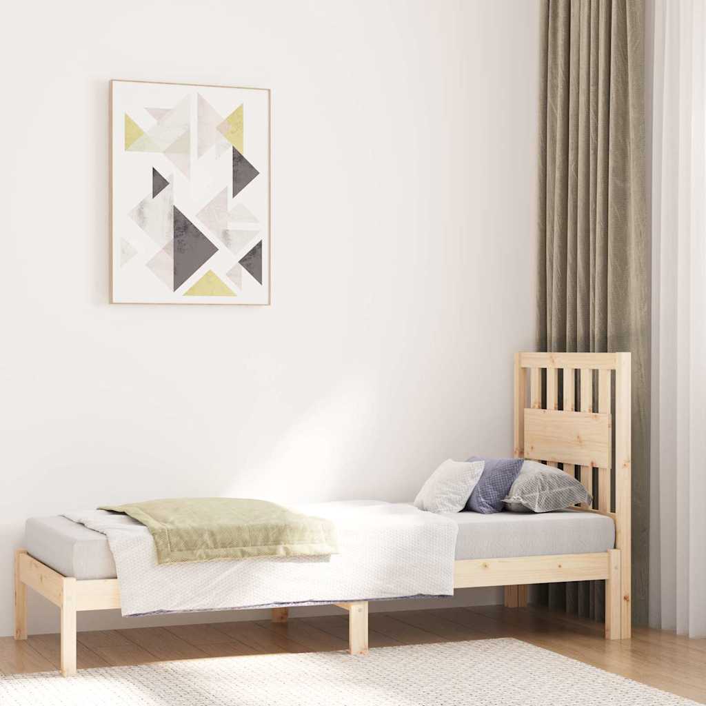 vidaXL Bed Frame without Mattress Solid Wood Small Single - Brown - 195.5 x 80.5 x 31 cm