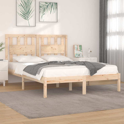 vidaXL Bed Frame without Mattress Solid Wood Double - Brown - 195.5 x 140.5 x 31 cm