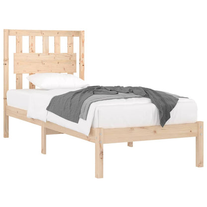 vidaXL Bed Frame without Mattress Solid Wood 90x200 cm - Brown - 205.5 x 95.5 x 31 cm