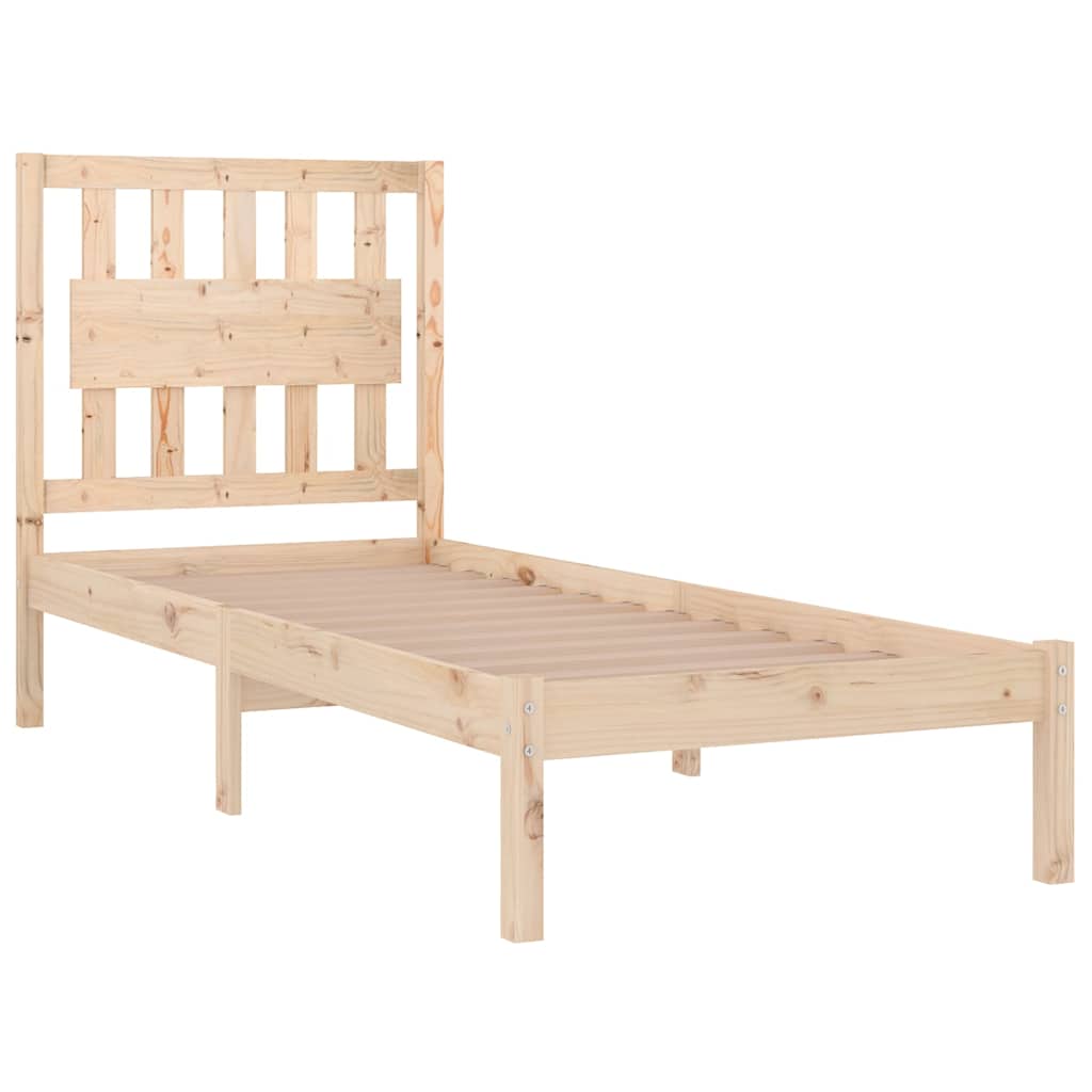 vidaXL Bed Frame without Mattress Solid Wood 90x200 cm - Brown - 205.5 x 95.5 x 31 cm