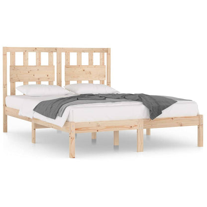 vidaXL Bed Frame without Mattress Solid Wood Pine 160x200 cm - Brown - 205.5 x 165.5 x 31 cm