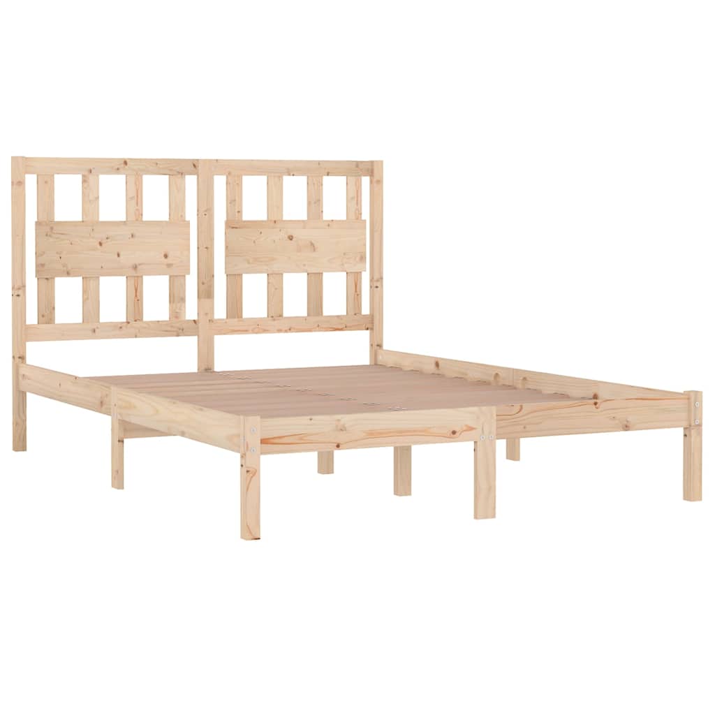 vidaXL Bed Frame without Mattress Solid Wood Super King - Brown - 205.5 x 185.5 x 31 cm