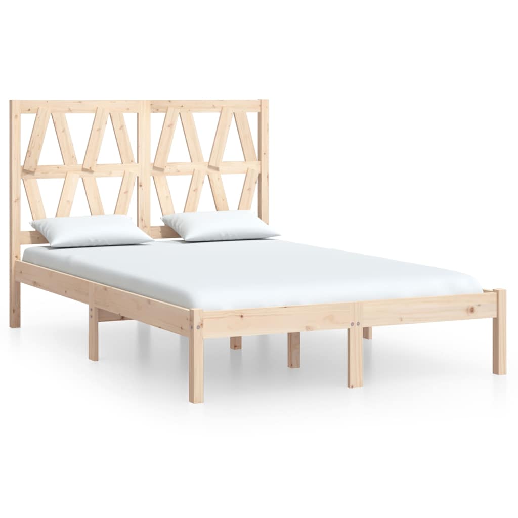 vidaXL Bed Frame without Mattress Solid Wood 120x200 cm - Brown - 205.5 x 125.5 x 31 cm - 64755