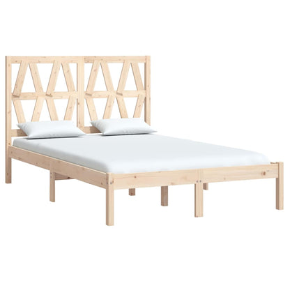 vidaXL Bed Frame without Mattress Solid Wood 120x200 cm - Brown - 205.5 x 125.5 x 31 cm - 64755