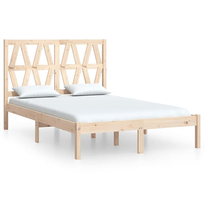 vidaXL Bed Frame without Mattress Solid Wood 140x200 cm - Brown - 205.5 x 145.5 x 31 cm