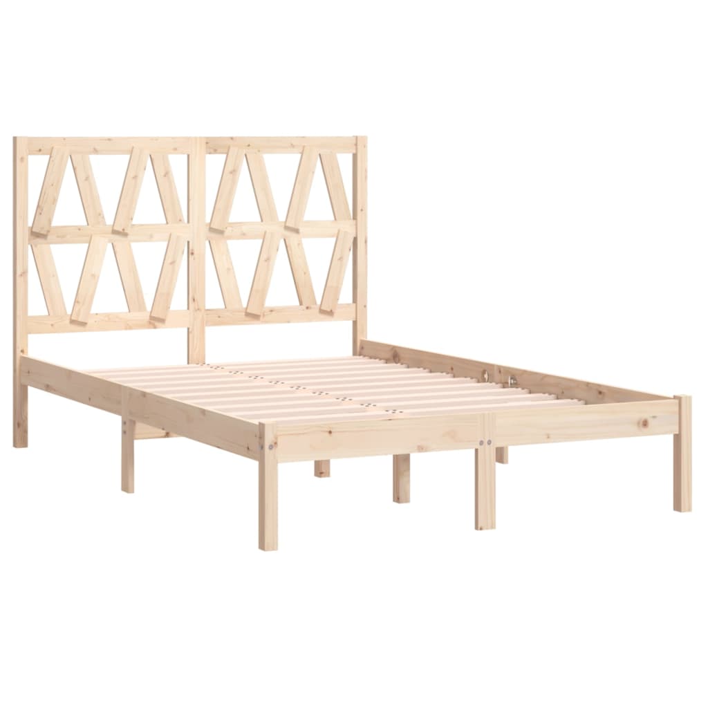 vidaXL Bed Frame without Mattress Solid Wood 140x200 cm - Brown - 205.5 x 145.5 x 31 cm