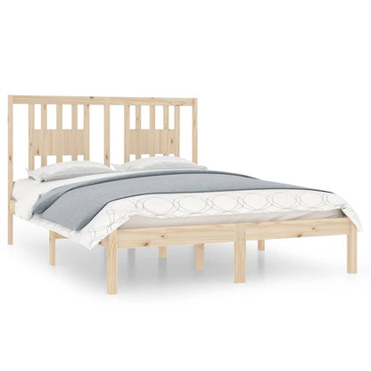 vidaXL Bed Frame without Mattress Solid Wood Double - Brown - 195.5 x 141 x 100 cm