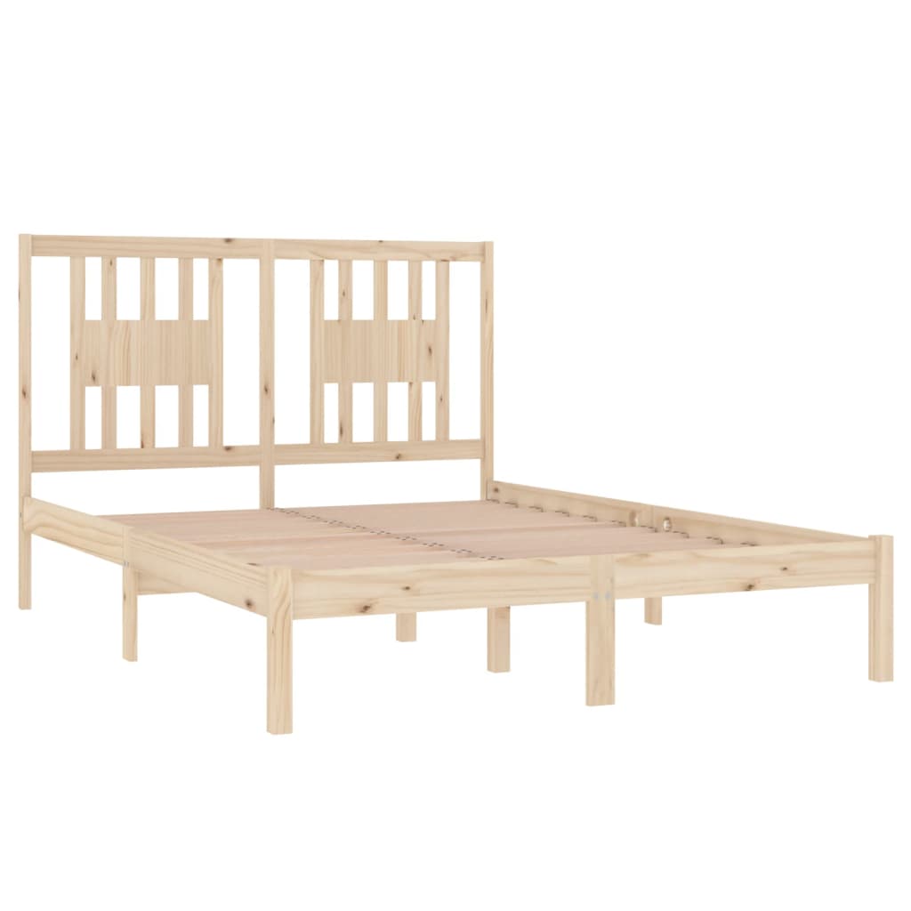 vidaXL Bed Frame without Mattress Solid Wood Double - Brown - 195.5 x 141 x 100 cm
