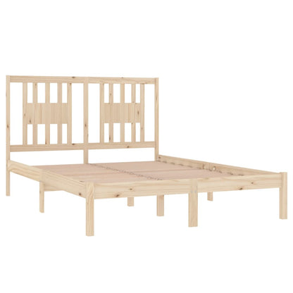 vidaXL Bed Frame without Mattress Solid Wood Double - Brown - 195.5 x 141 x 100 cm