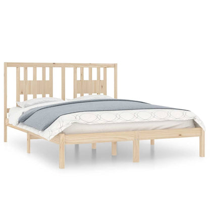 vidaXL Bed Frame without Mattress Solid Wood 160x200 cm - Brown - 205.5 x 166 x 100 cm - 64771