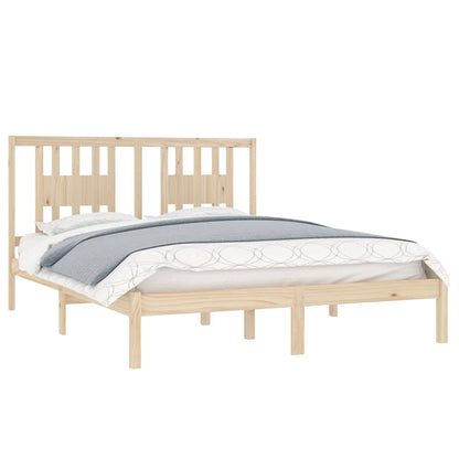 vidaXL Bed Frame without Mattress Solid Wood 160x200 cm - Brown - 205.5 x 166 x 100 cm - 64771