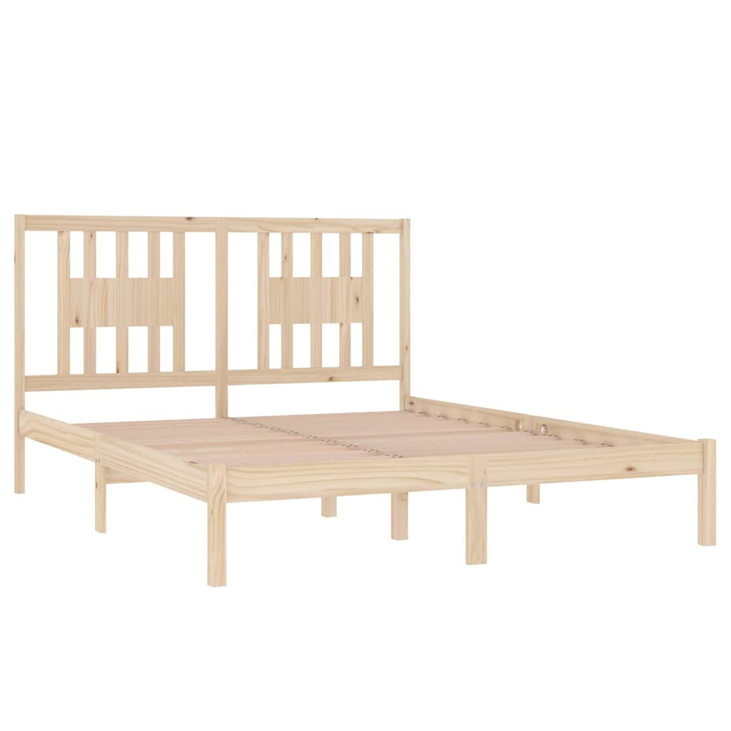 vidaXL Bed Frame without Mattress Solid Wood 160x200 cm - Brown - 205.5 x 166 x 100 cm - 64771