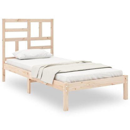 vidaXL Bed Frame without Mattress Solid Wood 75x190 cm - Brown - 195.5 x 81 x 104 cm