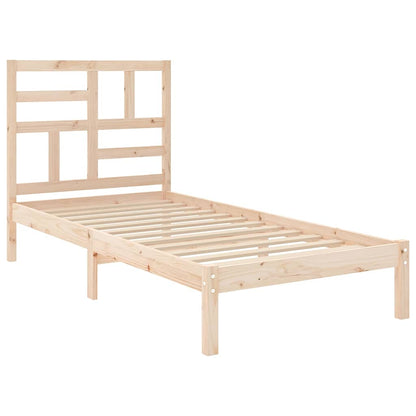 vidaXL Bed Frame without Mattress Solid Wood 75x190 cm - Brown - 195.5 x 81 x 104 cm