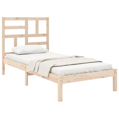 vidaXL Bed Frame without Mattress Solid Wood 90x200 cm - Brown - 205.5 x 96 x 104 cm