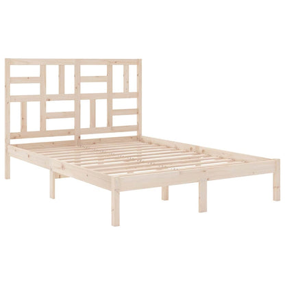 vidaXL Bed Frame without Mattress Solid Wood 140x200 cm - Brown - 205.5 x 146 x 104 cm