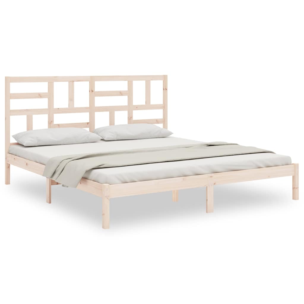 vidaXL Bed Frame without Mattress Solid Wood 180x200 cm - Brown - 205.5 x 186 x 104 cm