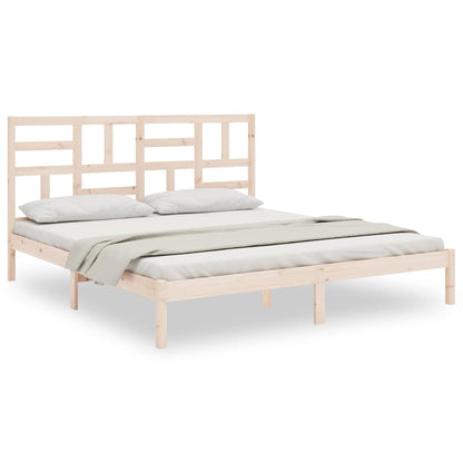 vidaXL Bed Frame without Mattress Solid Wood 180x200 cm - Brown - 205.5 x 186 x 104 cm