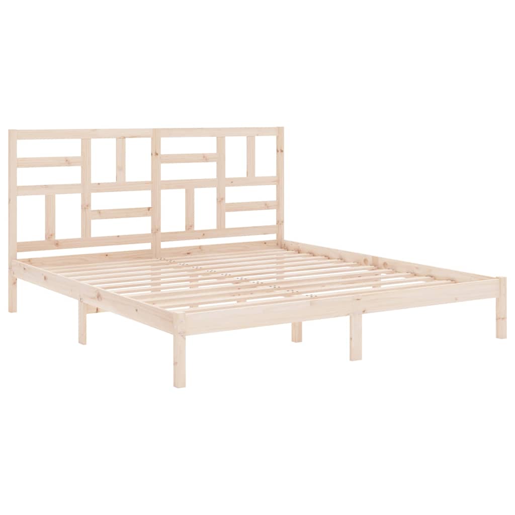 vidaXL Bed Frame without Mattress Solid Wood 180x200 cm - Brown - 205.5 x 186 x 104 cm