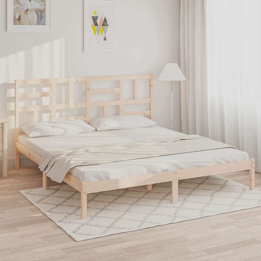 vidaXL Bed Frame without Mattress Solid Wood 180x200 cm - Brown - 205.5 x 186 x 104 cm