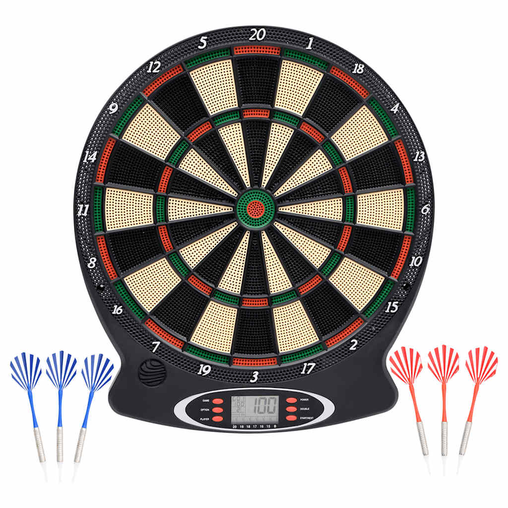 vidaXL Electric Dartboard with Darts Black Polypropylene - 63865
