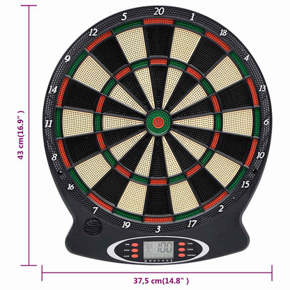 vidaXL Electric Dartboard with Darts Black Polypropylene - 63865