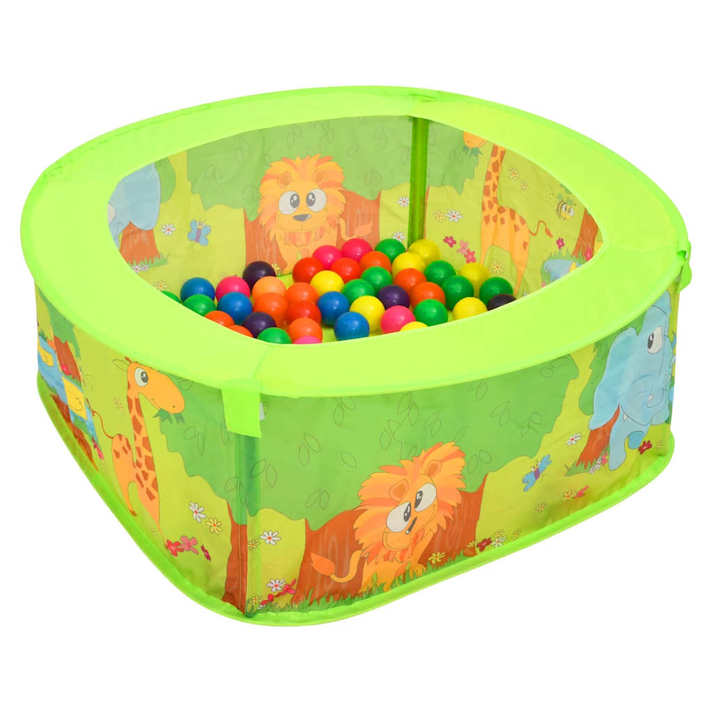 vidaXL Ball Pool with 300 Balls for Kids 75x75x32 cm - multicolour