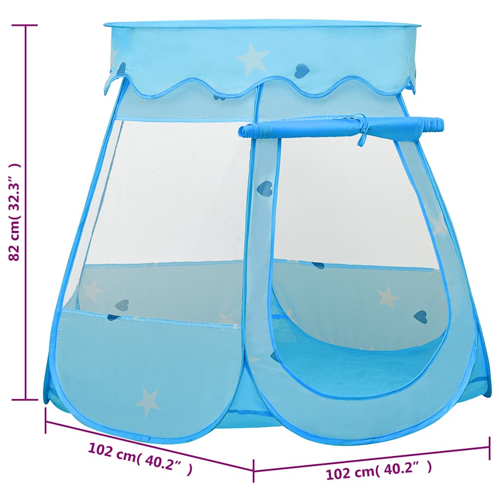 vidaXL Children Play Tent with 250 Balls Blue 102x102x82 cm - 32279