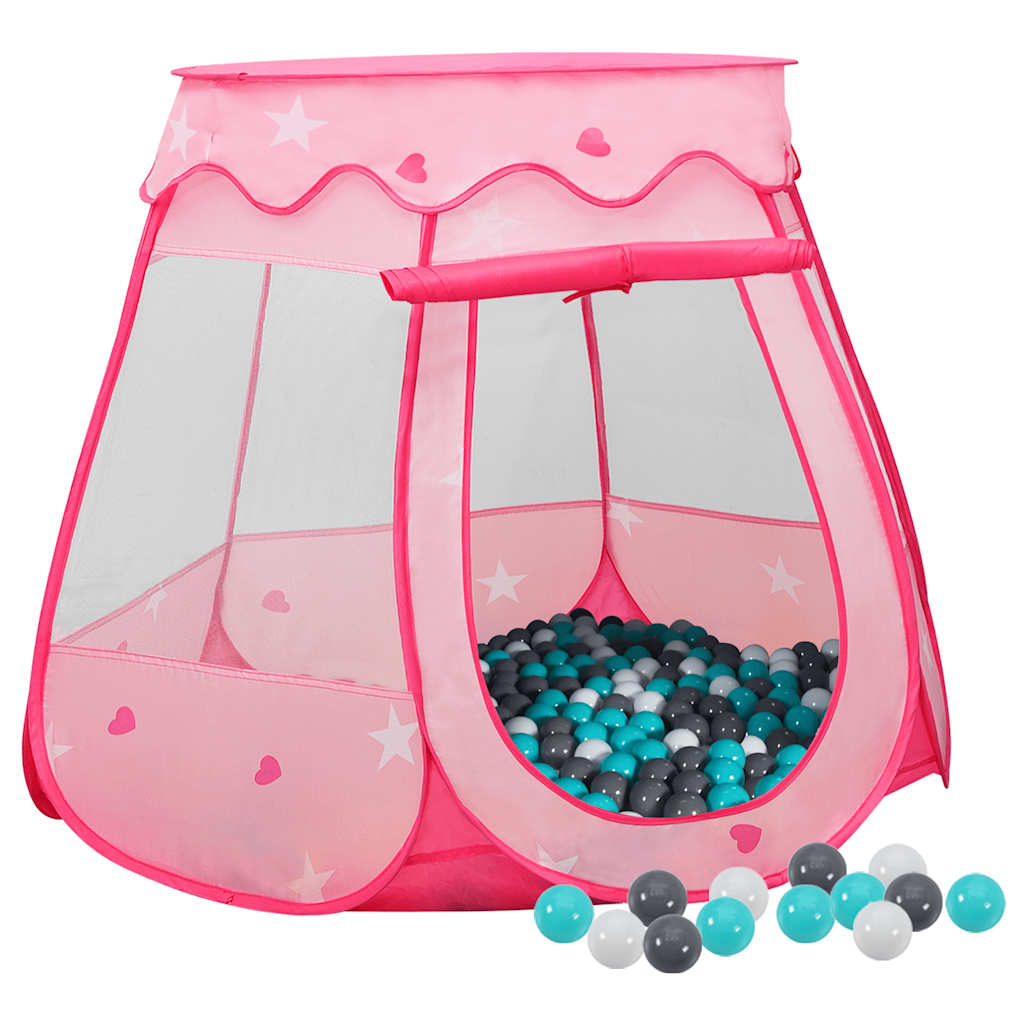 vidaXL Children Play Tent with 250 Balls Pink 102x102x82 cm - 32283