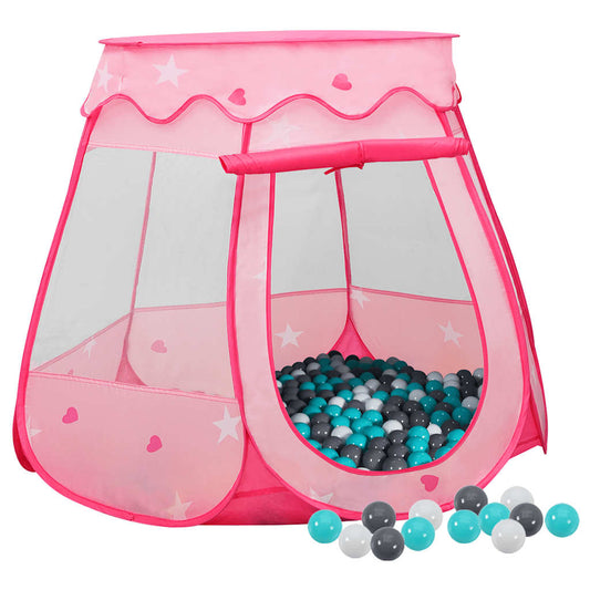 vidaXL Children Play Tent with 250 Balls Pink 102x102x82 cm - 32283