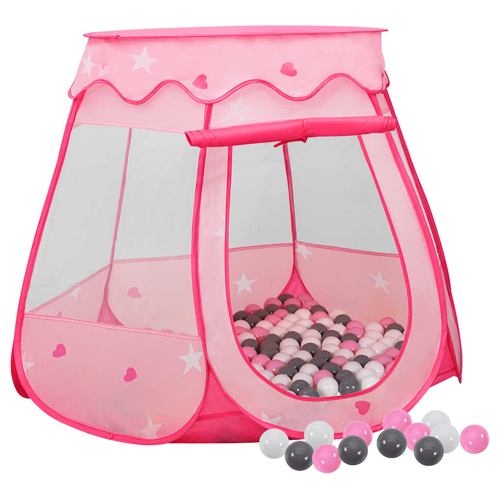 vidaXL Children Play Tent with 250 Balls Pink 102x102x82 cm - 32284