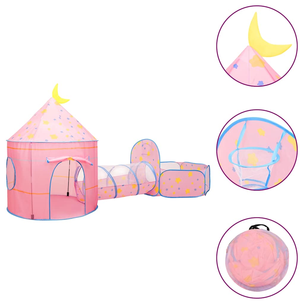 vidaXL Children Play Tent with 250 Balls Pink 301x120x128 cm - 32328