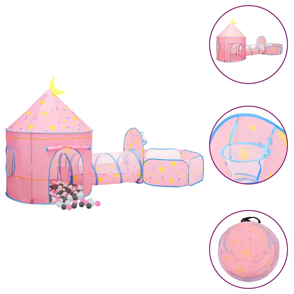 vidaXL Children Play Tent with 250 Balls Pink 301x120x128 cm - 32329