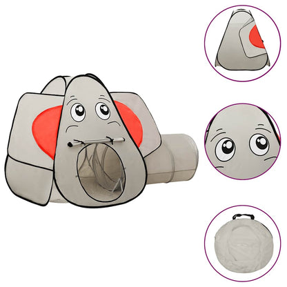 vidaXL Elephant Children Play Tent with 250 Balls Grey 174x86x101 cm - 32331