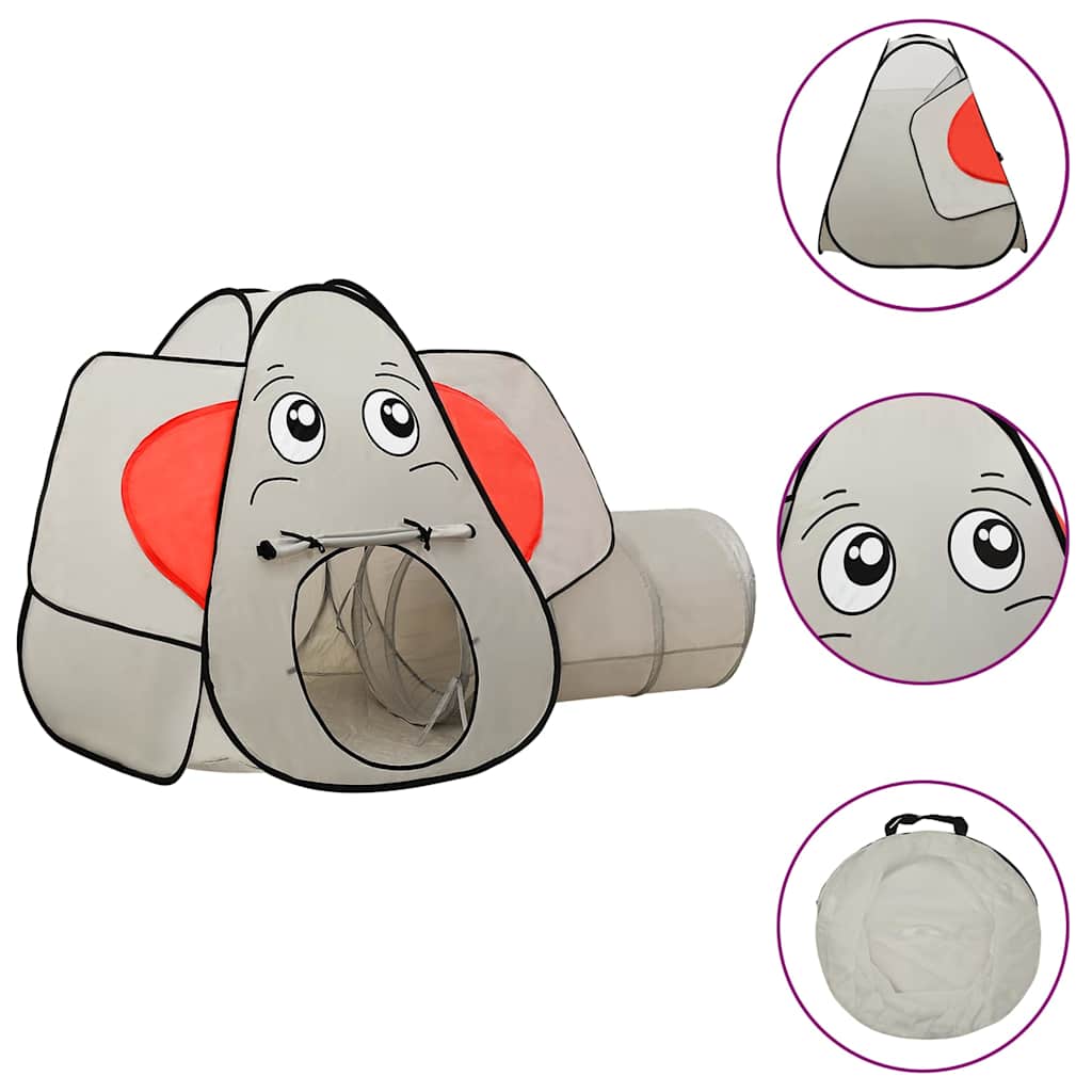 vidaXL Elephant Children Play Tent with 250 Balls Grey 174x86x101 cm - 32332