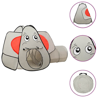 vidaXL Elephant Children Play Tent with 250 Balls Grey 174x86x101 cm - 32332