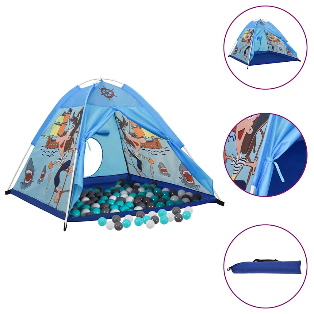 vidaXL Children Play Tent with 250 Balls Blue 120x120x90 cm - 32337