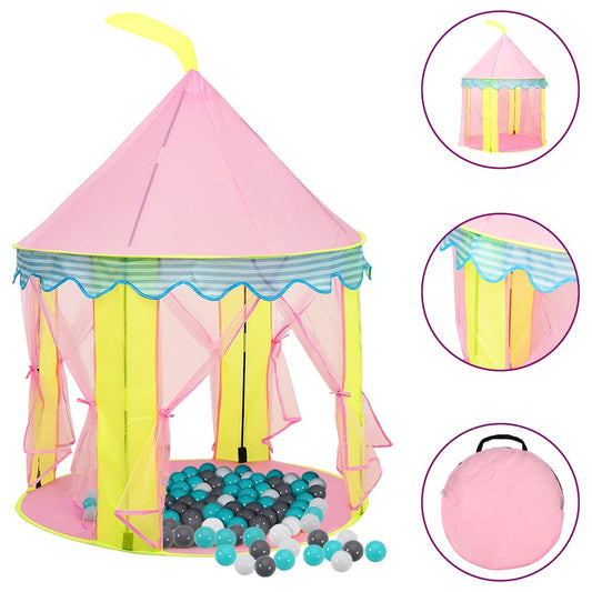 vidaXL Children Play Tent with 250 Balls Pink 100x100x127 cm - 32340