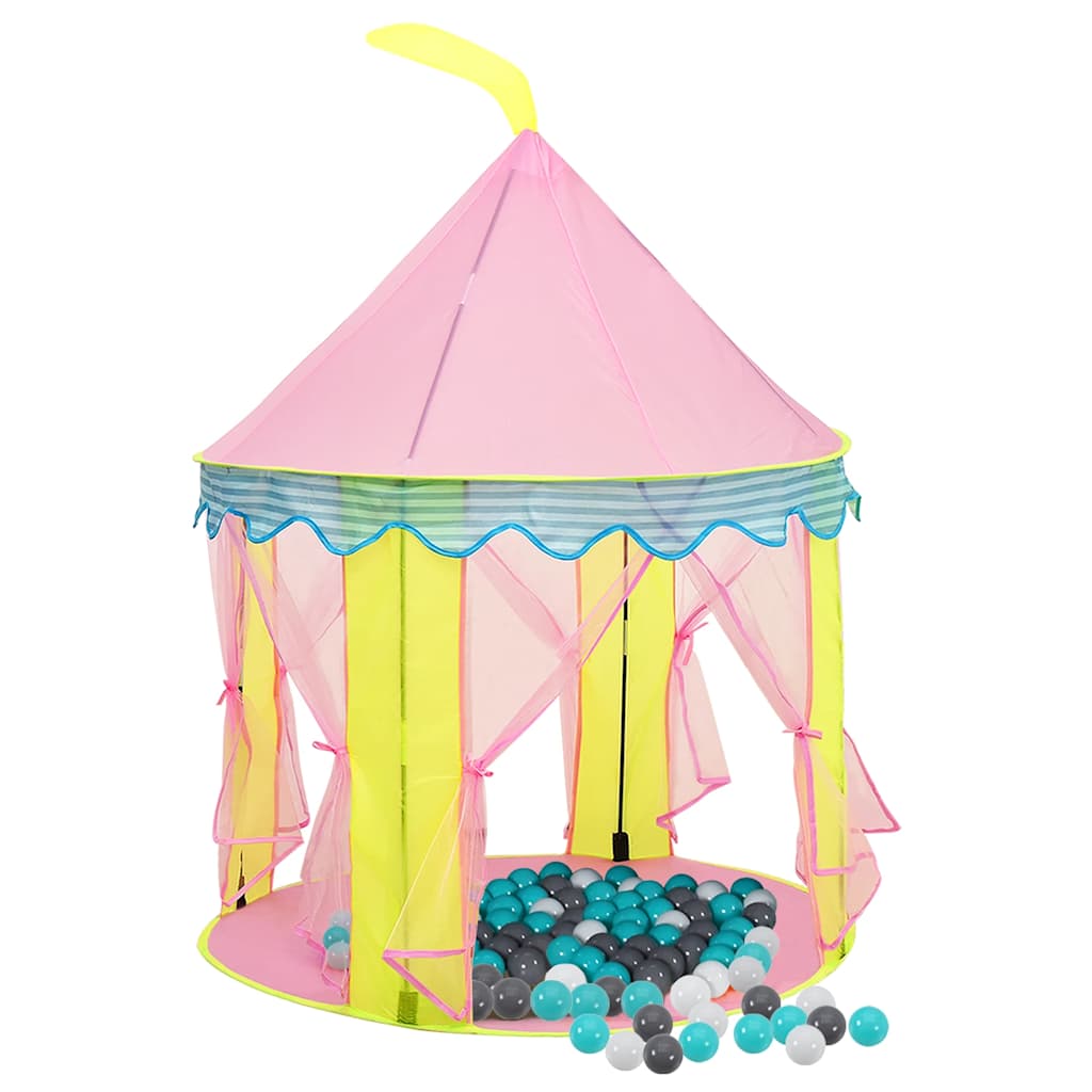 vidaXL Children Play Tent with 250 Balls Pink 100x100x127 cm - 32340