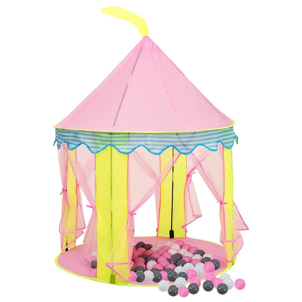 vidaXL Children Play Tent with 250 Balls Pink 100x100x127 cm - 32341