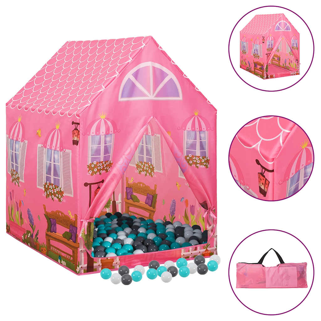 vidaXL Children Play Tent with 250 Balls Pink 69x94x104 cm - 32355