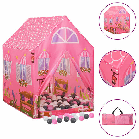 vidaXL Children Play Tent with 250 Balls Pink 69x94x104 cm - 32356
