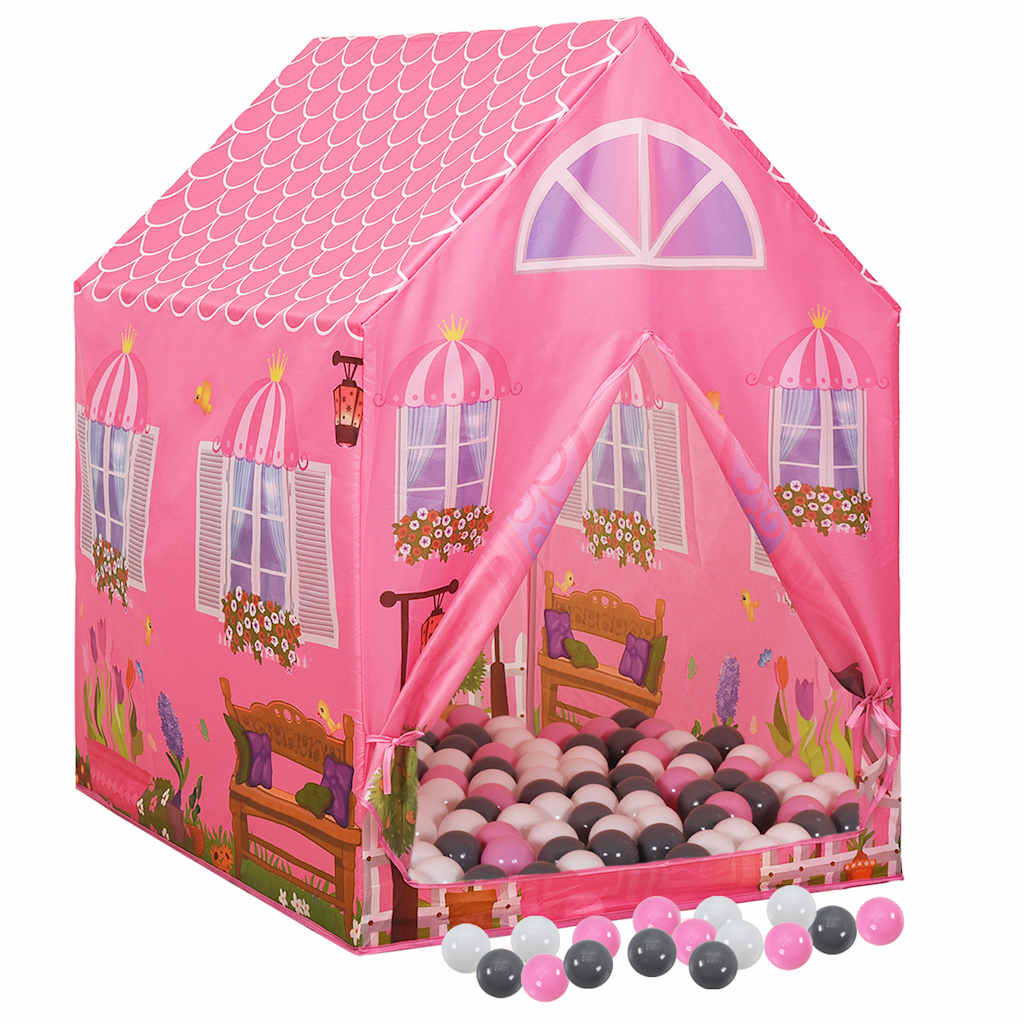 vidaXL Children Play Tent with 250 Balls Pink 69x94x104 cm - 32356