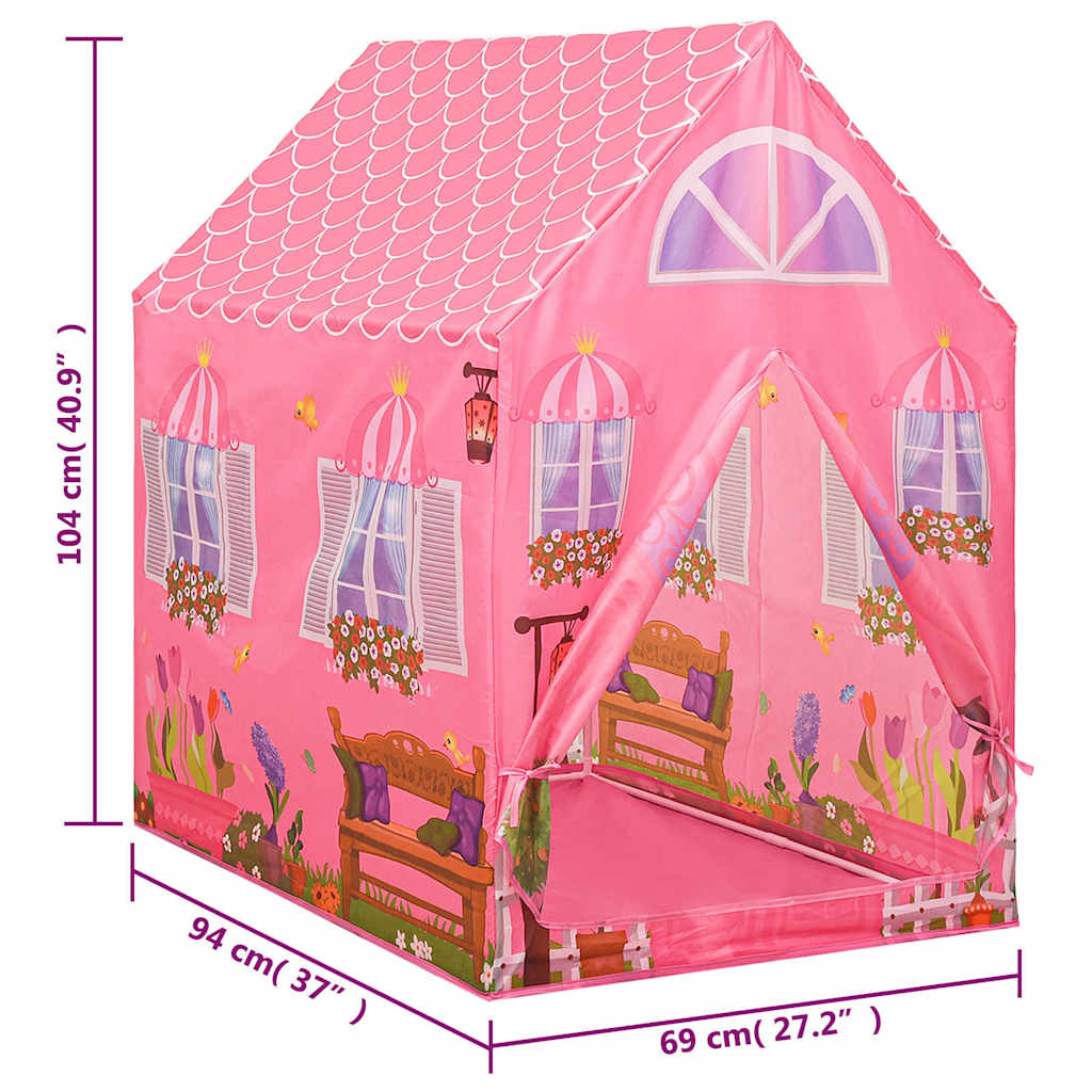 vidaXL Children Play Tent with 250 Balls Pink 69x94x104 cm - 32356