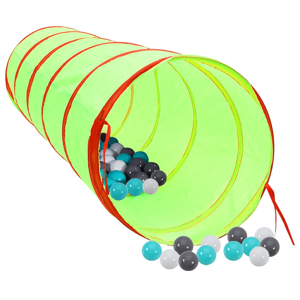 vidaXL Children Play Tunnel with 250 Balls Green 175 cm Polyester - 32378