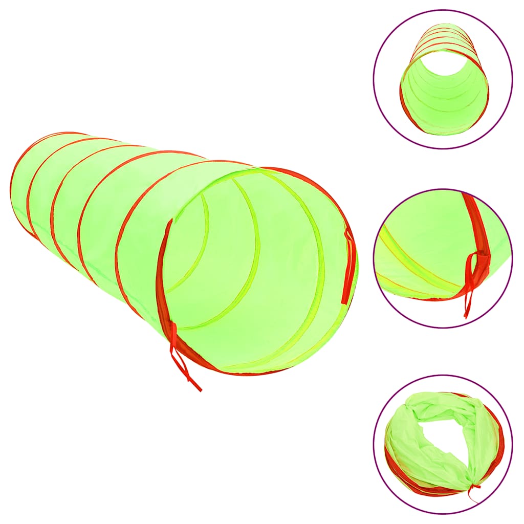 vidaXL Children Play Tunnel with 250 Balls Green 175 cm Polyester - 32378
