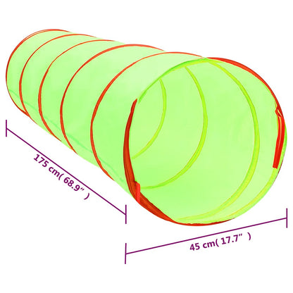 vidaXL Children Play Tunnel with 250 Balls Green 175 cm Polyester - 32379