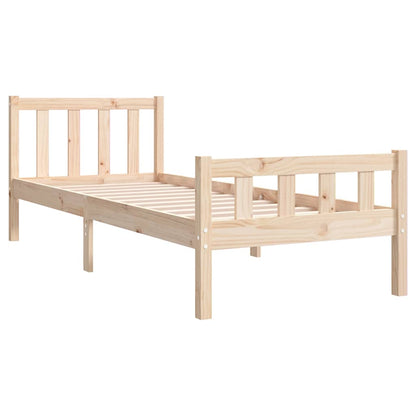 vidaXL Bed Frame without Mattress Solid Wood Single - Brown - 195.5 x 95.5 x 69.5 cm